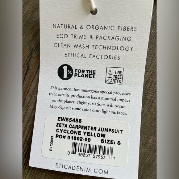 NWT ETICA Zeta Carpenter Denim Jumpsuit Womens S Zip Front Utility Workwear - Picture 16 of 16